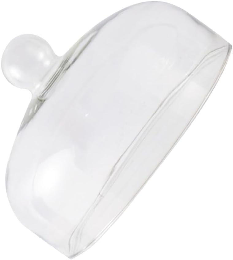 Alipis Glass Cake Dome 7.1 Inch Clear Cake Stand Cover Round Cheese Cloche Dome with Handle for Cake Plate Dessert Display Serving Platter