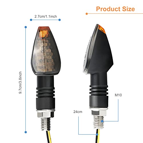 RUIZHI Blinker Motorrad, 4 Stück Blinklicht Motorrad LED,12/24V Blinklichter für Allgemeine LED-Blinker, LEDBlinker Motorrads E50 Geprüft, Motorradlichter für Tag und Nacht mit LEDKontrollleuchte