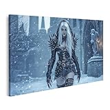 Format : 80 x 40 cm islandburner Tableau sur toile Reine des Neiges en vêtements gothiques sombres Images murales Poster