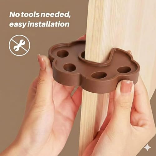 Image of Safe-O-Kid Budget Baby Safety Combo Kit | 2 Paw-Shaped Door Stoppers, 1 Monkey-Shaped Door Stoppers, 2 Smiley-End Safety Locks, 2 TPR Door Stoppers & 4 Corner Protectors | Baby Proofing Essentials for Home - Assorted
