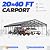 EROMMY 20x40 FT Heavy Duty Metal Carport with Reinforced Steel Braces & Galvanized Steel Roof and Frame, Sturdy Car Shed in All Weathers, Easy Assembly Car-Shelter for 2 Cars, SUV, Tractors and Boat