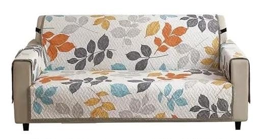 CLiDE Polyester Quilted Printed Waterproof Sofa Cover Mat for 3 Seater Sofa | Anti-Slip Couch Protector with Armrest Pockets | Washable Furniture Cover for Living Room, Autumn Leaves-image-31