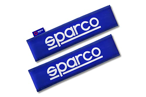 Sparco Juego de 2 Almohadillas de Cinturón SPC Poliéster Azul Universales