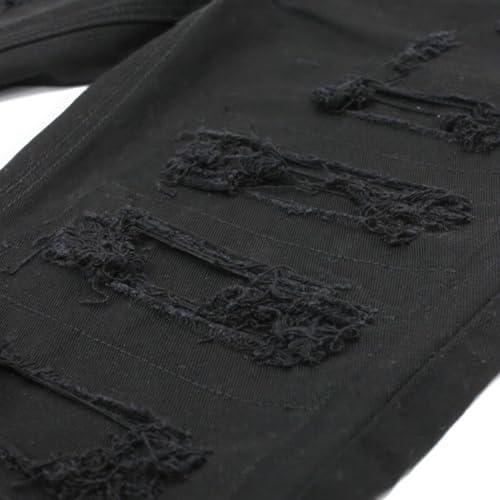 Men's Bootcut Jeans, Black, Waist Sizes 30-38, Distressed Rip & Repair Style, Regular Rise, Wide Leg Opening4