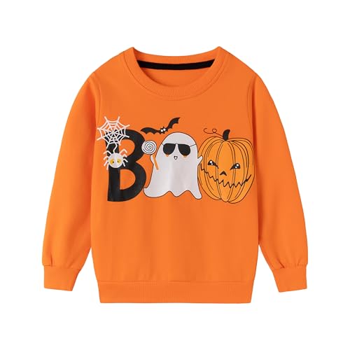 Boys Halloween Sweatshirt Toddler Kids Long Sleeve Shirt Skeleton Glow in the Dark Pullover Sweater Holiday Clothes
