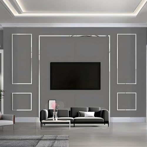 Mirror Acrylic Trim Roll, Peel and Stick Self Adhesive Wall Molding Strips – 5 Rolls x 4 FT (Total 20 FT), 0.8 Inch Wide Flexible Mirror Tape for Wall Paneling, Door & DIY Decor, Silver by YUNCHUVA - Used condition - Image 8