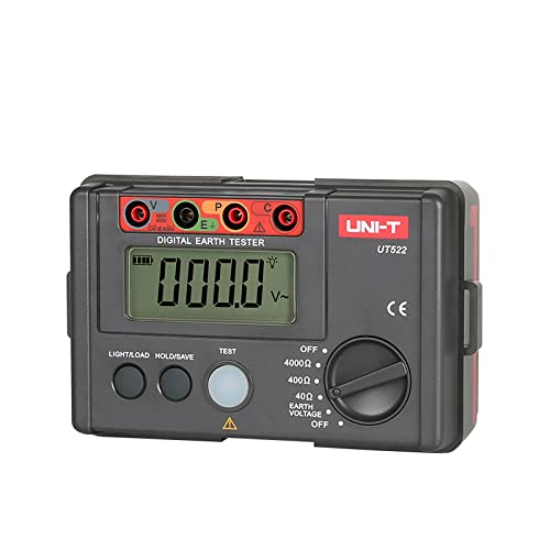 UNI-T Uni-Trend UT521 UT522 Digital Earth Tester Ground Resistance AC Earth Insulation Resistance Tester Light Weight Design Ground Resistance Tester Ground Resistance Voltmeter(UT522)