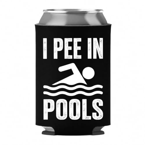 I Pee in Pools Can Cooler Sleeves for Men Funny Beer Can Cooler Sleeve for Adults Beer Papa Sayings