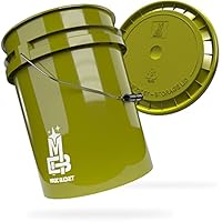 MAGIC BUCKET | Seau De Lavage Pour Voiture Lavage à La Main Kaki | 5 Litres Environ 20 Litres | Compatible Avec Grit Guard, Detail Guardz Dirt Lock