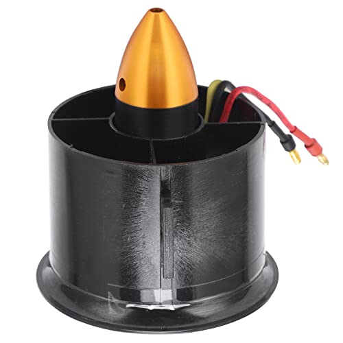 POENVFPO RC Ducted Fan with Motor, 70mm 6 Blades Ducted Fan Set with 3000KV 4S Brushless Motor Injection Molded Compound for RC Airplane