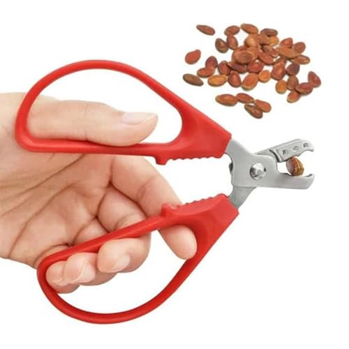 Red Nut Shell Cracker Tool - Stainless Steel Pistachio Sheller & Seed Opener for Efficient Nut Peeling Convenience