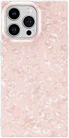 Cocomii Square iPhone 12/12 Pro Case - Square Pearl Glitter - Slim - Lightweight - Glossy - Sturdy TPU Silicone - Mother-of-Pearl Seashell - Cover Compatible with Apple iPhone 12/12 Pro 6.1" (Pink)