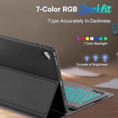 Teclado iPad Pro 12.9 con funda retroiluminada Bluetooth desmontable para 2015 2017 4