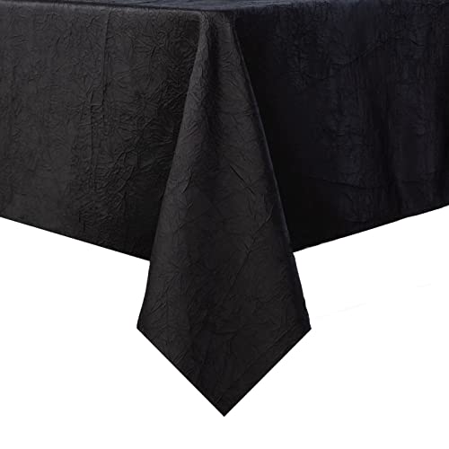 LAIERSEN Black Wrinkled Textured Rectangle Tablecloth Modern Design Tablecloths Spill Proof Washable 60 x 102 Inches Table Cloth Soft Polyester Oblong Table Cover for Kitchen Buffet Parties Tabletop