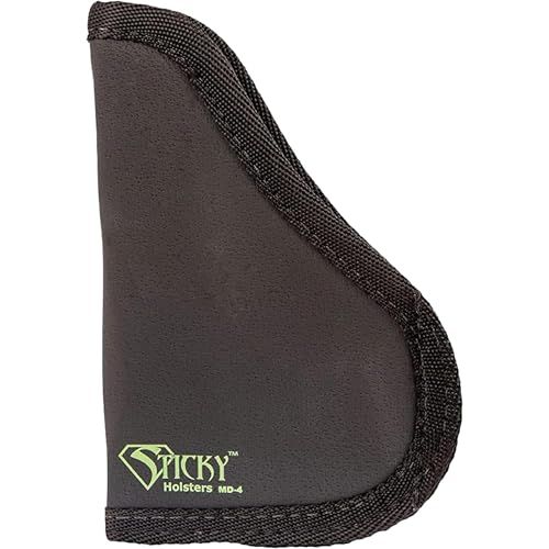 Sticky Holsters Concealment Holster for Men and Women - MD-4 MOD - Fits Glock 43, S&W Shield and Similar with up to 3.6' Barrel and Laser - for Left and Right-Hand Draw; IWB and Pocket Carry