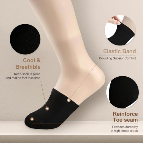 10 Pairs (5 White & 5 Black) Cotton Toe Topper Mule Socks3