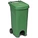 Pattumiera verde per esterni con ruote robuste e pedale. Pattumiera da 80 l, verde, con coperchio