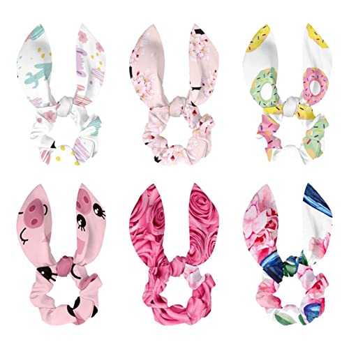 Chouchous pour cheveux lot de 6 idée cadeau fille écharpe à fleurs et rubans