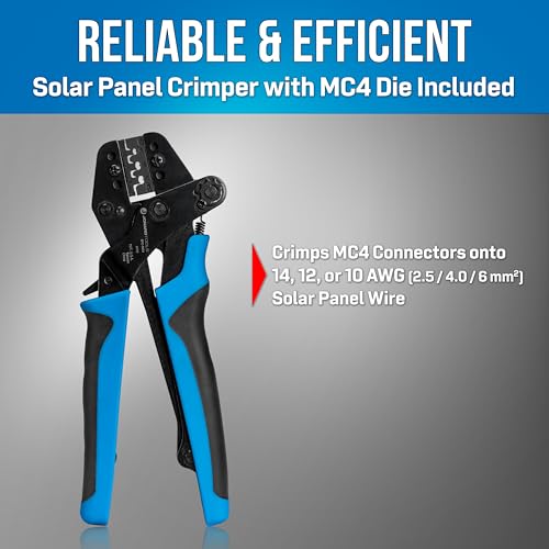 Image of Jonard Tools SPC-MC4 Crimper for Solar Panel MC4 Connector Contacts with Included Crimping Die