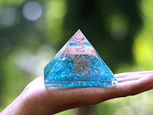 Jet Blue Chakra Orgone Pyramid Free Booklet Jet International Crystal Therapy Crystal Gemstones Copper Metal Mix Rare Healing Positive Energy #TOP2