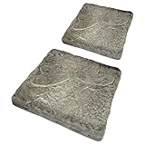 BestNest Set of 2 Athens Pre-Aged Dragonfly Stepping Stones – 12'x12' Concrete Garden Pavers with Raised Insect Detail – Gray Stone Finish Outdoor Pathway Decor