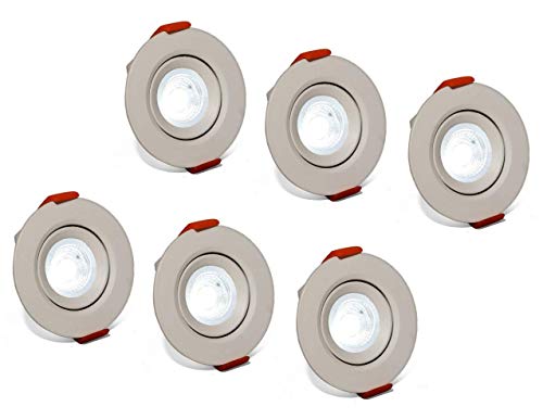 Image of D'Mak 3 Watt LED COB /Spot Light (White) Round for Ceiling,Cob Light with IP50 Dust Proof, Energy Saving White Light for Indoor Use at Home and Office, and More, Fancy Round Lights Pack of 6