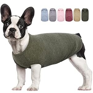 Hjumarayan Dog Jumper Medium Dogs – Thin Dog Jumper Washable Dog Jumper, Striped Dog Shirt Elastic Dog Jumper Fleece for Corgi Dachshund (Green M)