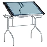 Studio Designs 13220 Folding Craft Station, Silver/Blue Glass