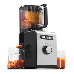 150mm XXL-Entsafter, TUUMIIST Großkalibriger Entsafter Testsieger für Obst & Gemüse, 3L Füllvolumen Für Familie – 99% Saftausbeute, BPA-frei, REV Anti-Blockier-System + Ein-Klick-Reinigung, Schwarz