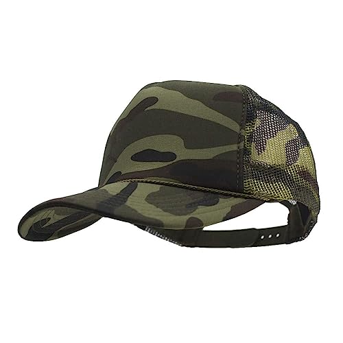 Image of The Vintage Year High Crown Foam Mesh Camouflage Trucker Hat Baseball Cap