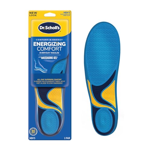 Image of Dr. Scholl's Energizing Comfort Men's Everyday Insoles with Massaging Gel-Clinically Proven,All-Day Energy and Comfort Inserts with Patented Triple Gel Design-Shock Absorbing,Arch Support,(Pack of 12)