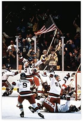 YOLANCH 1980 OLYMPIC HOCKEY MIRACLE ON ICE OLYMPIC Poster Sport Motivational Poster Canvas 90s Wall Art Room Aesthetic Posters Wall Art Decor Print Picture Paintings for Living Room Bedroom Decor