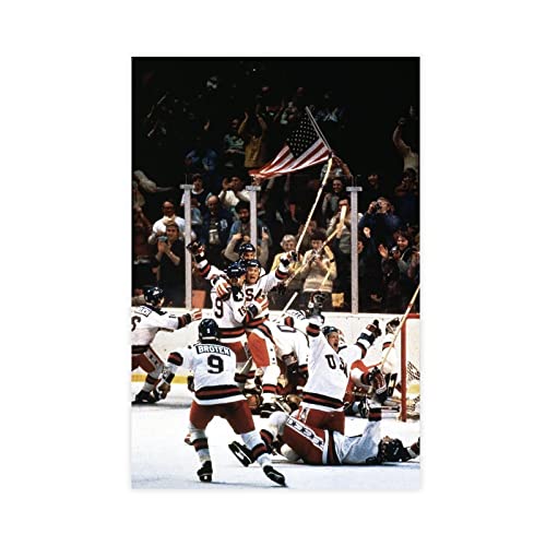 Yolanch 1980 Olympic Hockey Miracle On Ice Olympic Poster Sport Motivational Poster Canvas 90S Wall Art Room Aesthetic Posters Wall Art Decor Print Picture Paintings For Living Room Bedroom Decor #TOP1
