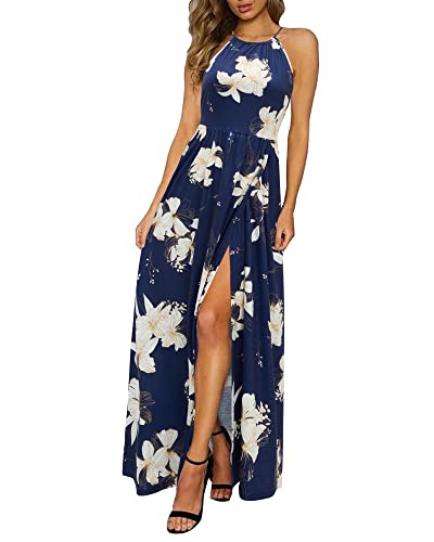 Image of KILIG Women's Summer Floral Beach Flowy Split Maxi Long Dresses