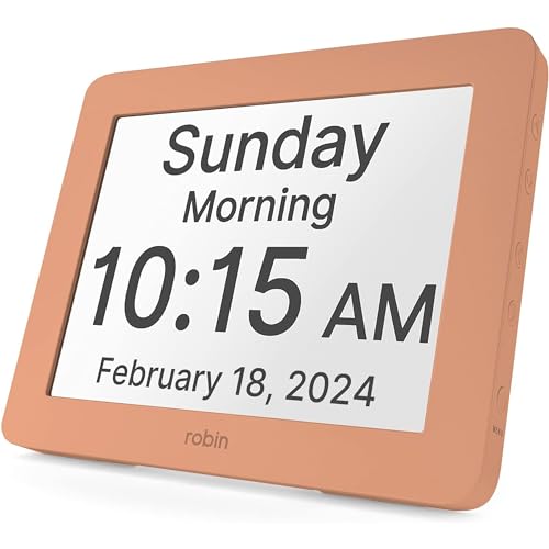 Robin Clock 2024 with Day and Date for Elderly...