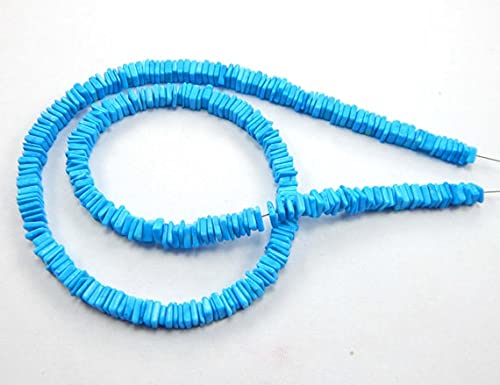 Turquoise tibétaine véritable en perles Heishi de 4-5mm, fil de gemmes naturelles d'exception