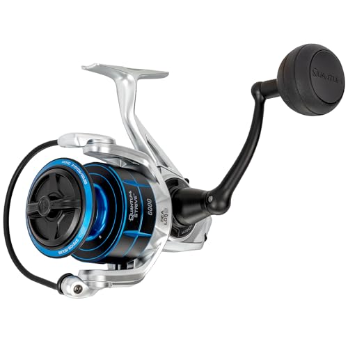 Quantum Strive Spinning Fishing Reel, Size 6000 Reel, 4+1 Bearings, 5.6:1 Gear Ratio, Rigid Aluminum Frame, Graphite Rotor, Sealed Design