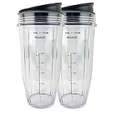 SP-Lamp Nutri Ninja 24 oz 2 Pack 406KKU641 Replacement Cups fit for BL2012 BL450 BL482 BL640 BL641 BL642W BL681A