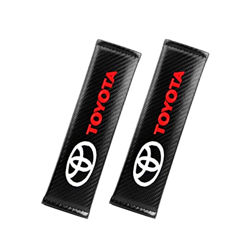 TOPOB Housse de Ceinture de sécurité de Voiture 2PCS Car Styling Auto Case pour Toyota avensis auris hilux Corolla Camry RAV4 c-HR Prado Yaris Prius Corolla, Fibre de Carbone Cover