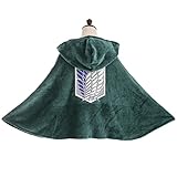 Increíble capa de forro polar: capucha de felpa, verde militar brillante, impresión digital 3D AOT, cuello a presión, mangas largas con agujeros para los brazos que se pueden ajustar para que tus manos se muevan libremente. Cuando te lo pones, si desbloquea el broche de presión, es solo un chal frontal abierto, si bloquea el broche se ve como una chaqueta. Cuando lo expandes, es una manta para el almuerzo.