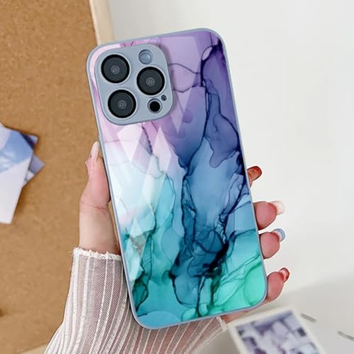 Coque en verre trempé iPhone 15 Pro Max protection écran bleu M731