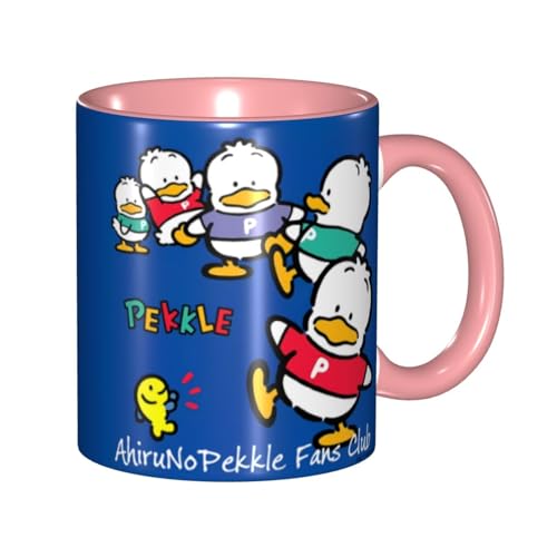 耐熱カップ 水カップ セラミック ティーカップマグ あひ-るのペックル マグカップ コーヒーカップ かわいい セラミック 陶器 オフィスのドリンクカップ おしゃれコップ かわいい マグ 誕生日プレゼント Pink