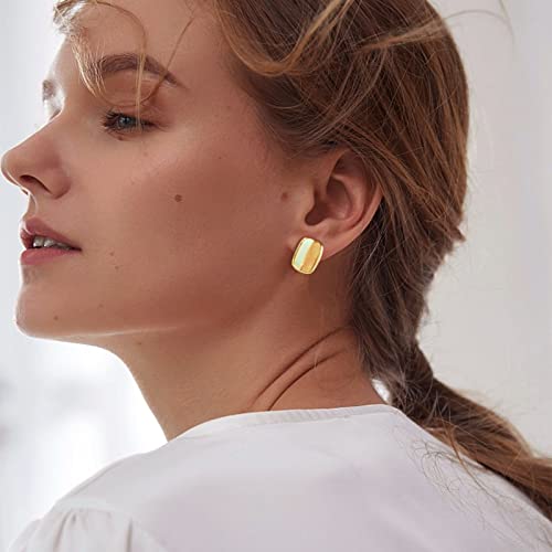Nepuloy Gold Clip On Earrings Geometric Square Drop Clip Earrings For Women Trendy Earrings For Women Girls (Clip A) #TOP6