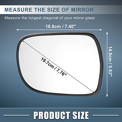 A Absopro Heated Mirror Glass With Backing Plate Right Side Car Exterior Mirror Replacement Glass For Lexus Rx330 2004-2006 Rx350 2007-2009 Rx400H 2006-2009 #TOP3