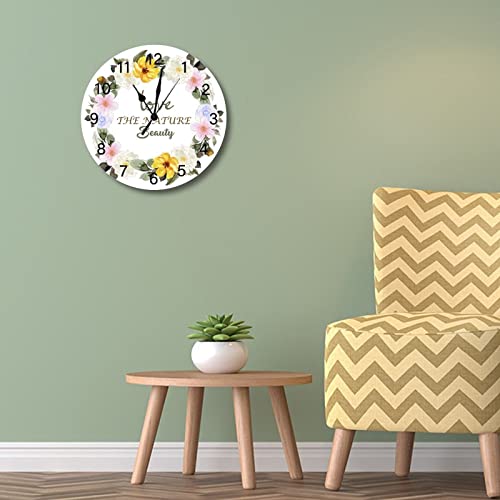 Horloge murale sans tic-tac rustique pour chambre et salon
