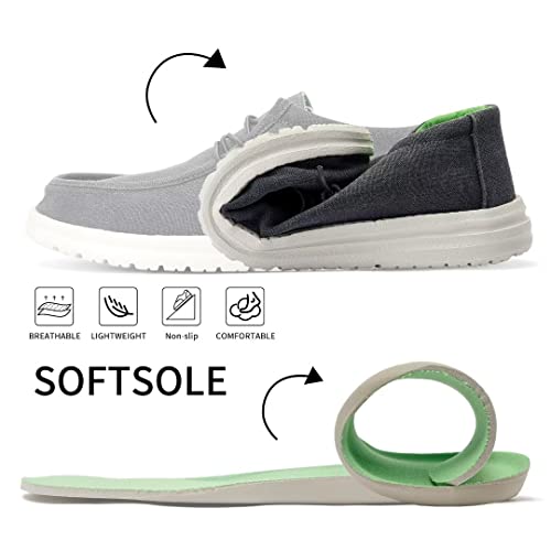 Gqq Mens Loafers Casual Shoes - Lightweight Comfortable Canvas Slip On Softsole Men Shoe Blue Size 7.5 #TOP1