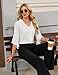 Blooming Jelly Womens Dressy Casual Blouses 3/4 Length Bell Sleeve V Neck Ruffle Tops Ladies Trendy Summer 2026 Fashion Business Work Shirt (Small, White)