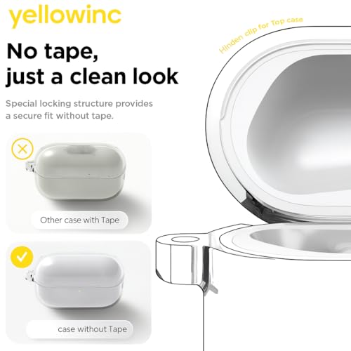 Image of Ultra-Hybrid German Bayer Clear TPU Case Cover for Apple Airpods Pro 3 (2025), Transparent, Anti-Yellowing (German Bayer Clear)