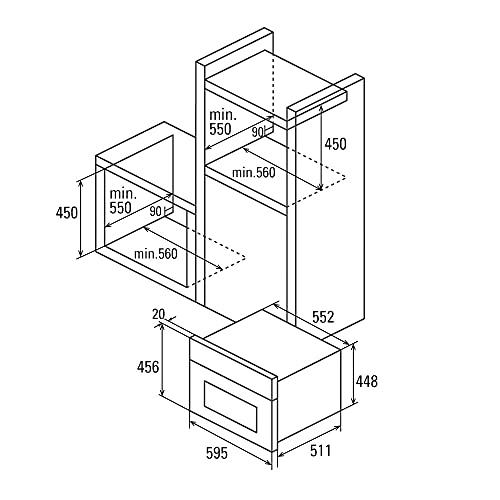Allcata Einbau-Backofen Induktion Kochfeld SET Multifunktionsbackofen 8 Funktionen, 45cm EinbauhoheInduktionskochfeld IB… – Bild 6