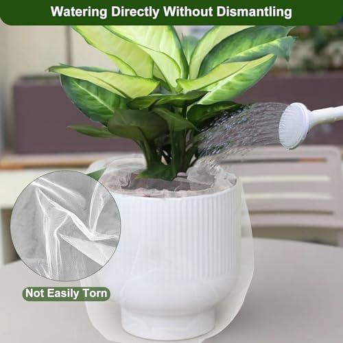 2 Stk Blumentopfgitter, 46 * 46 cm Blumentopfschutz, Pflanzenschutznetz für Obstbäume, Blumen- & Pflanzensicherungen, Schutznetz Feinmaschig mit Kordelzug, Pflanzenblumenschutz für Kinder Haustiere